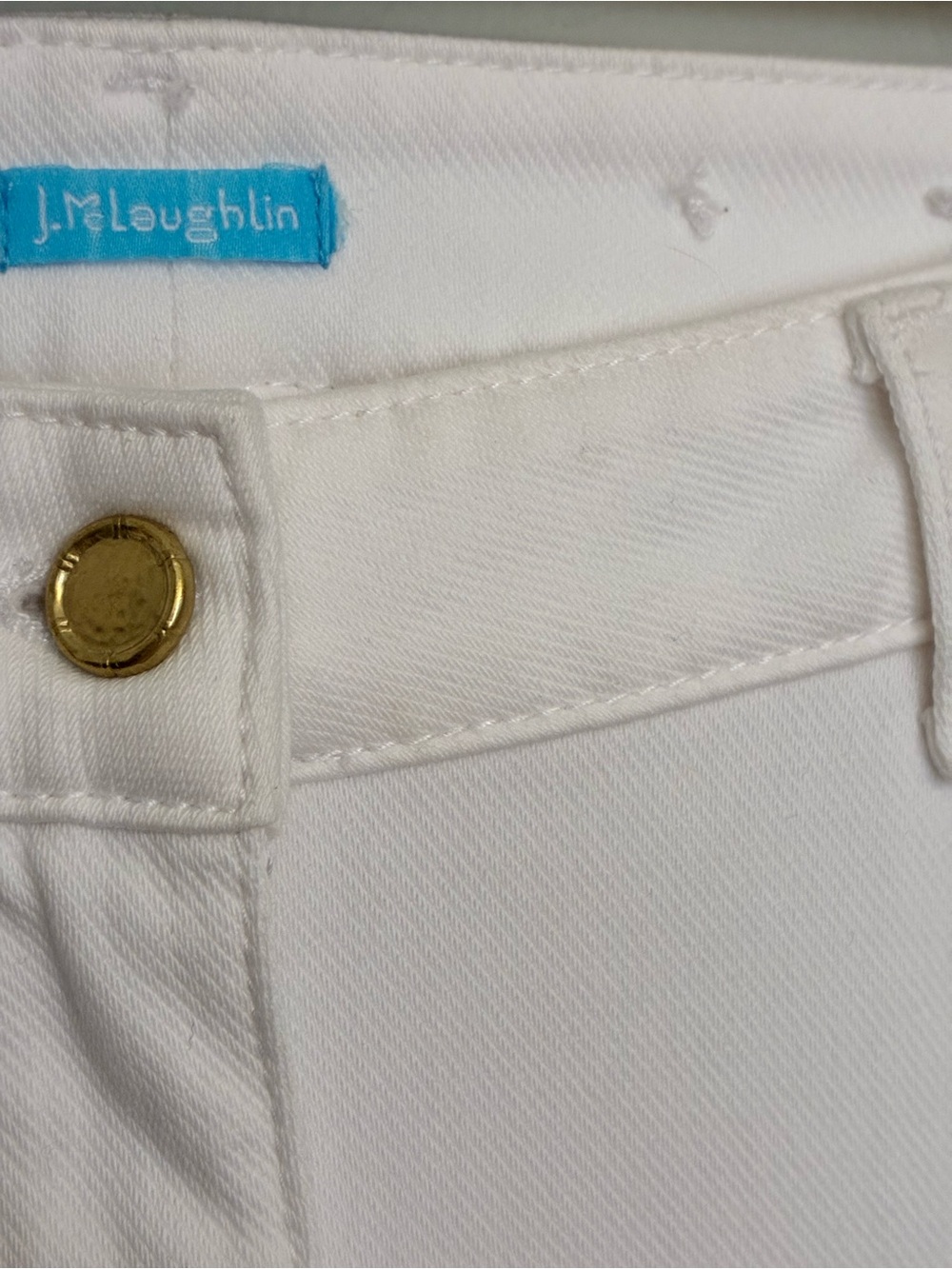 J. McLaughlin White Straight-Leg Jeans